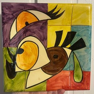 Artisan Handmade Wall Art Plate signed by Eusebio Sandoval abstract art unique